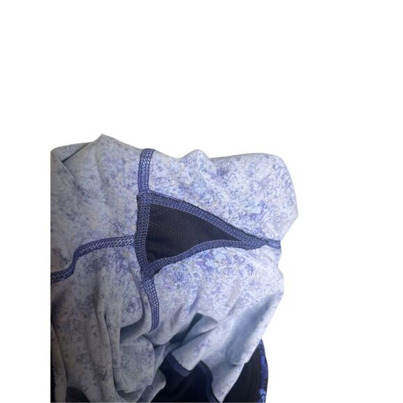 Athleta Cropped Leggings purple/ Black Floral M Yoga Sports Gym Running - Picture 5 of 11